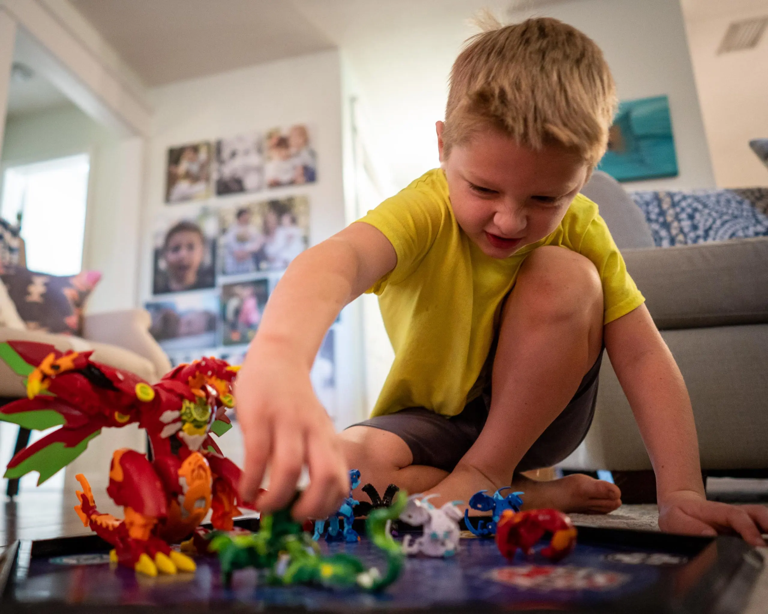 boy playing with bakugan