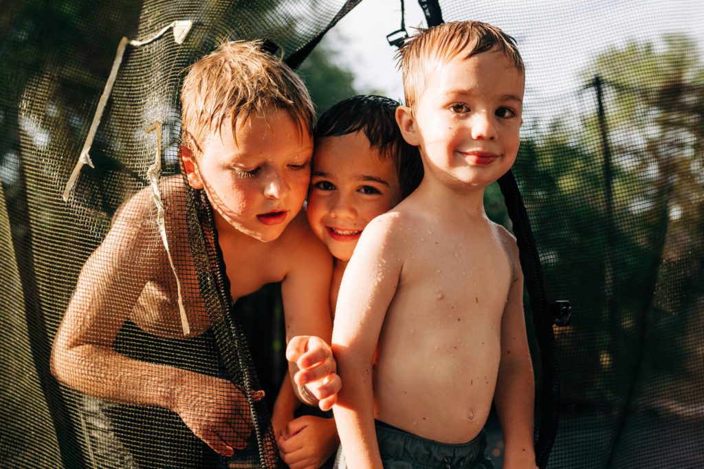 boys on trampoline